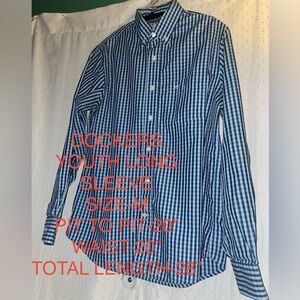 Dockers Kids Blue Checkered Button Down Shirt